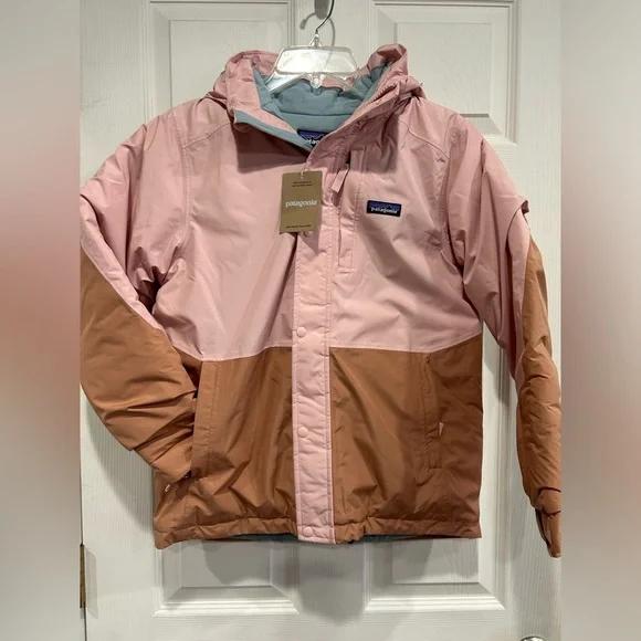 patagonia キッズ・パウダー・タウン 上下セットS ピンク/グレー Kids
